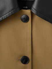 Mango Brown Detachable Collar Trench Coat - Image 6 of 6