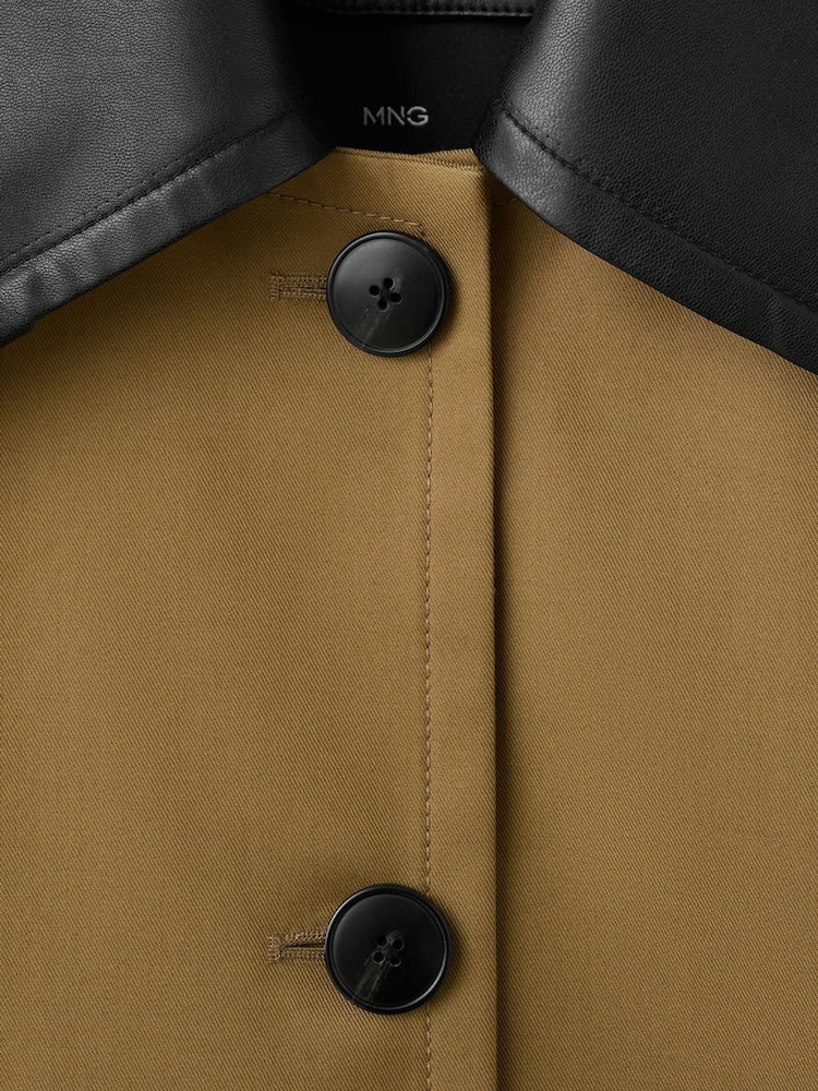 Mango Brown Detachable Collar Trench Coat - Image 6 of 6