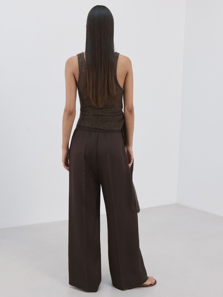 Mango Dark Brown Pleat Front Suit Trousers - Image 2 of 4