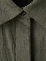 Mango Khaki Green Belted Long Sleeved Shirt Maxi Dress - Image 2 of 2