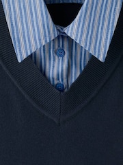 Mango Blue V-Neck Long Sleeve Jumper - Image 6 of 6