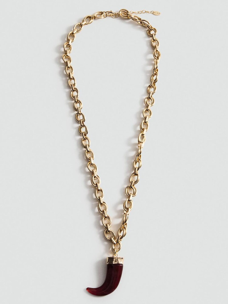 Mango Gold Tone Stone Pendant Necklace - Image 1 of 3