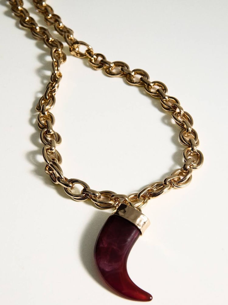 Mango Gold Tone Stone Pendant Necklace - Image 2 of 3