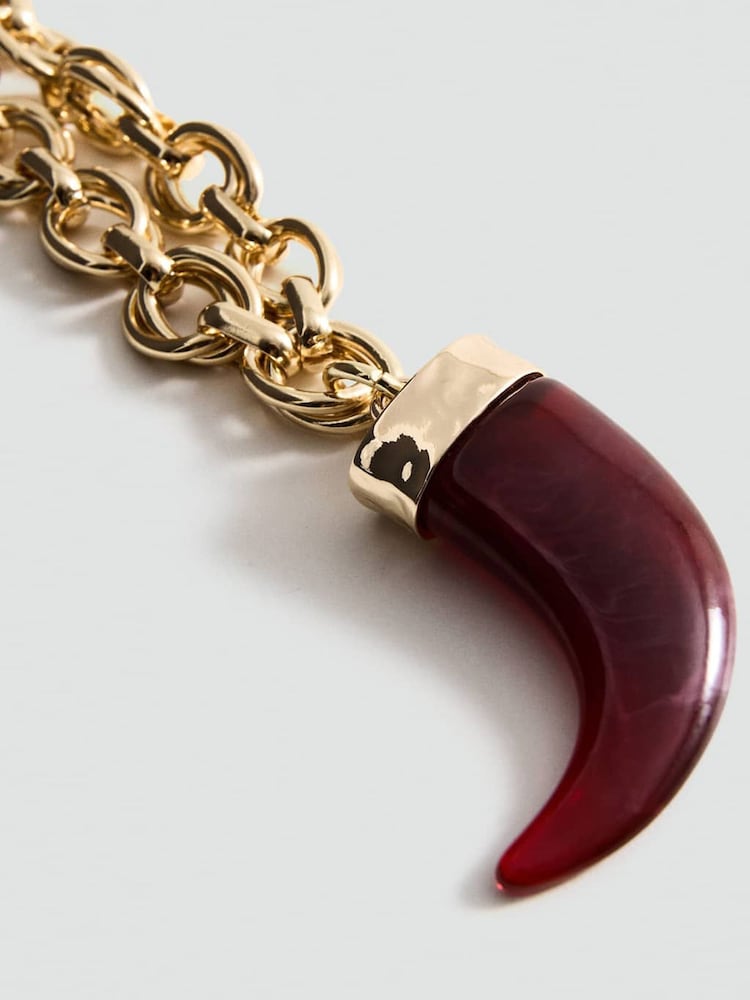Mango Gold Tone Stone Pendant Necklace - Image 3 of 3