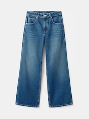 Mango Blue Low Waisted Relaxed Straight Leg Jeans - Image 5 of 6