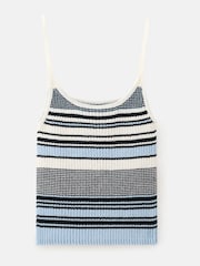 Mango Blue Thin Strap Stripe Vest Top - Image 1 of 2