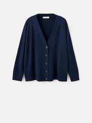 Mango Blue Long Sleeve V-Neck Cardigan - Image 5 of 6