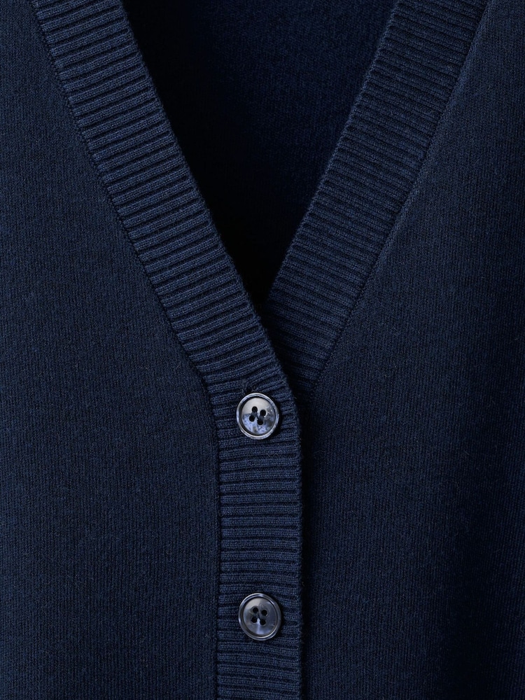 Mango Blue Long Sleeve V-Neck Cardigan - Image 6 of 6