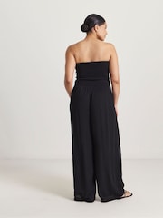 Μαύρο Leaf Print - Ολόσωμη φόρμα θαλάσσης Simply Be Shirred Bandeau με στάμπα - Εικόνα 2 του 4