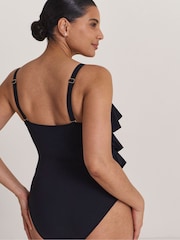 Simply Be Black Magisculpt Ruffle Tummy Control Bandeau Swimsuit - Image 2 of 4