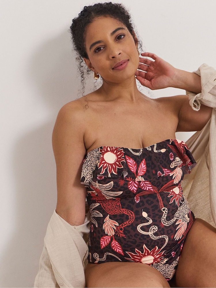 Simply Be Pink Knitted Swimsuit - Image 1 of 4