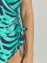 JD Williams Blue Wrap Over Swimsuit - Image 4 of 4