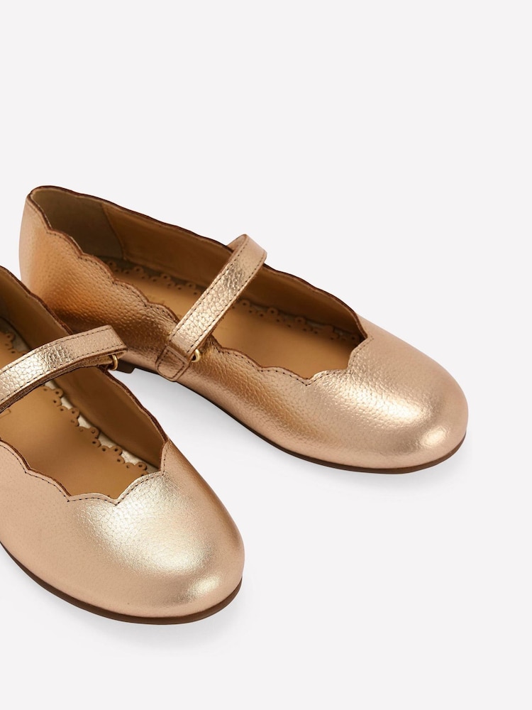 Boden Gold Scallop Mary Jane Shoes - Image 3 of 3