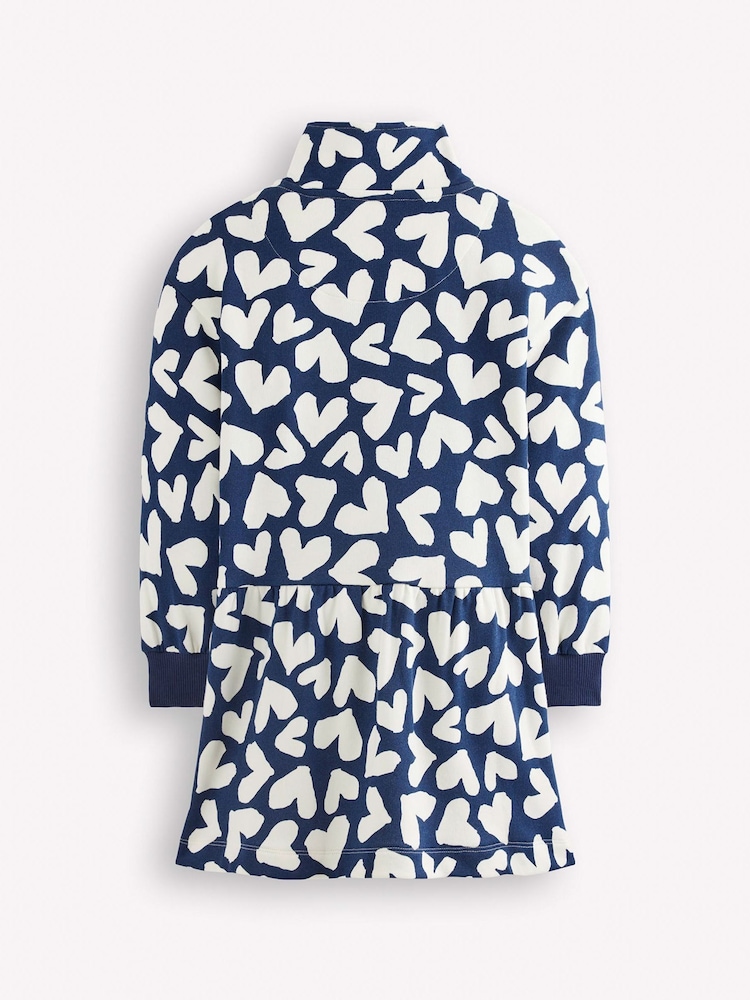 Boden Blue Heart Half-Zip Sweat Dress - Image 2 of 3