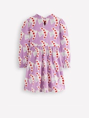 Violet - Boden Blouson Sleeve Jersey Dress - Imaginea 2 din 3