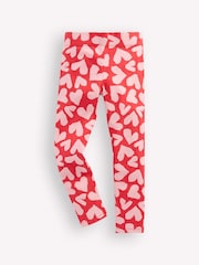 Boden Red Fun Heart Leggings - Image 1 of 3