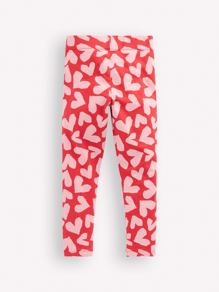 Boden Red Fun Heart Leggings - Image 2 of 3