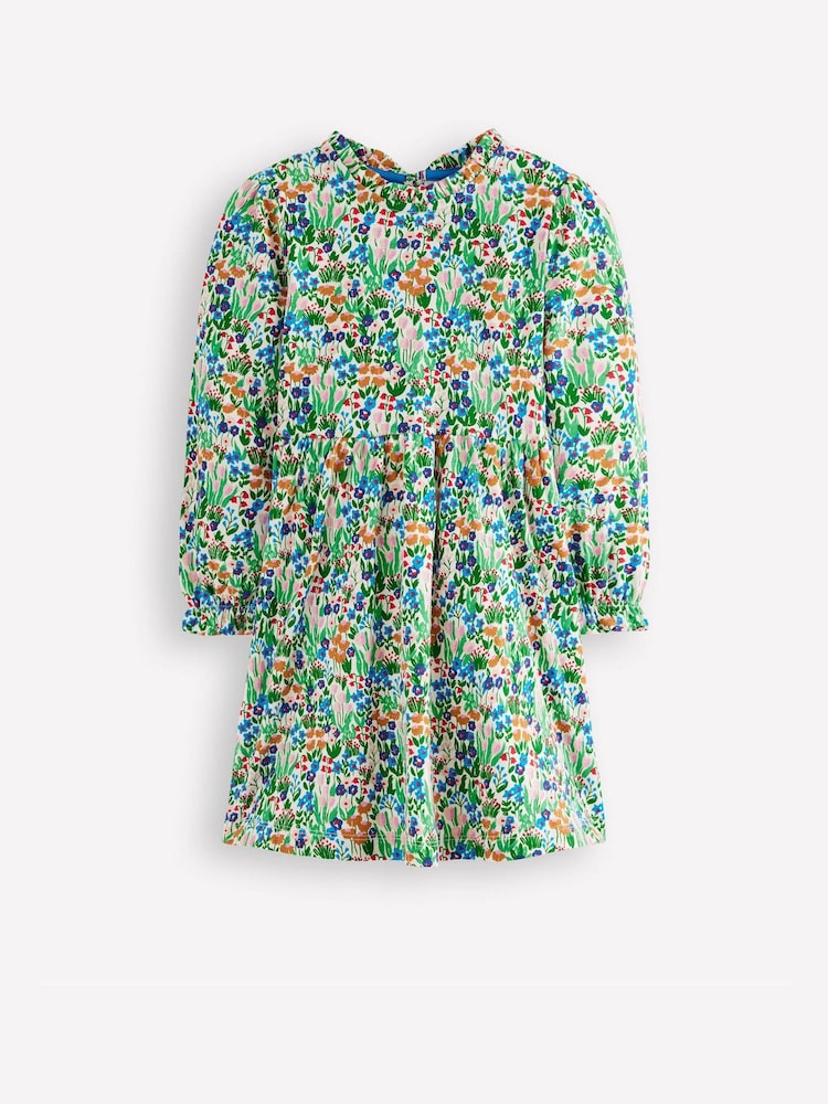 Verde - Boden Blouson Sleeve Jersey Dress - Imaginea 1 din 3