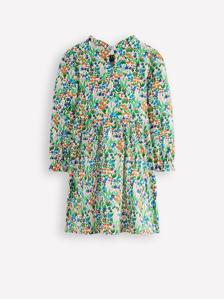 Verde - Boden Blouson Sleeve Jersey Dress - Imaginea 2 din 3