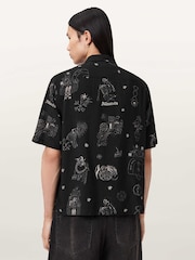 AllSaints Black Terra Short Sleeve Shirt - Image 4 of 5