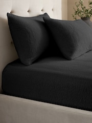 Grey Charcoal Teddy Fleece Extra Deep Fitted Sheet - Image 1 of 2