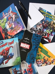 Hallmark Blue 10 Pack Marvel Cards In 5 Designs - Image 1 of 4