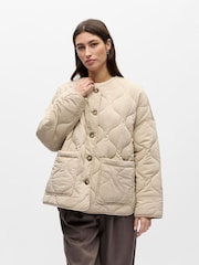 OBJECT Cream Quilted Jacket - Image 1 of 3
