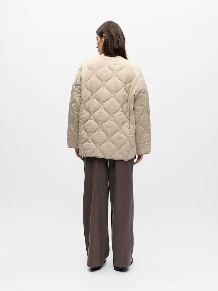 OBJECT Cream Quilted Jacket - Image 2 of 3