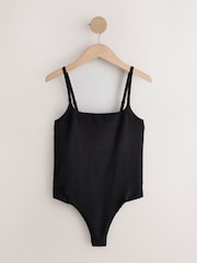 self. Black Strappy Square Neck Bodysuit - Image 1 of 5