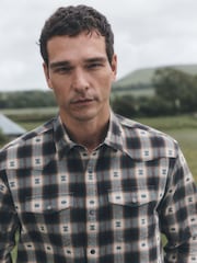 Ecru Brown Navajo Check Long Sleeve Shirt - Image 1 of 8