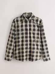 Ecru Brown Navajo Check Long Sleeve Shirt - Image 6 of 8