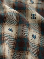 Ecru Brown Navajo Check Long Sleeve Shirt - Image 8 of 8