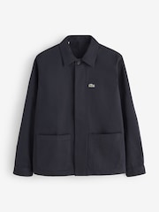 Lacoste Blue Relaxed Fit Cotton Twill Overshirt - Image 5 of 5