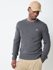 Grau - Lacoste Classic Fit Carded Wool Crew Neck Sweater - Bild 1 von 5