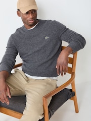 Grau - Lacoste Classic Fit Carded Wool Crew Neck Sweater - Bild 3 von 5