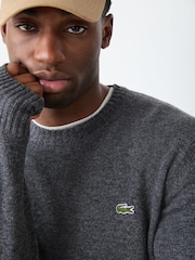 Grau - Lacoste Classic Fit Carded Wool Crew Neck Sweater - Bild 5 von 5