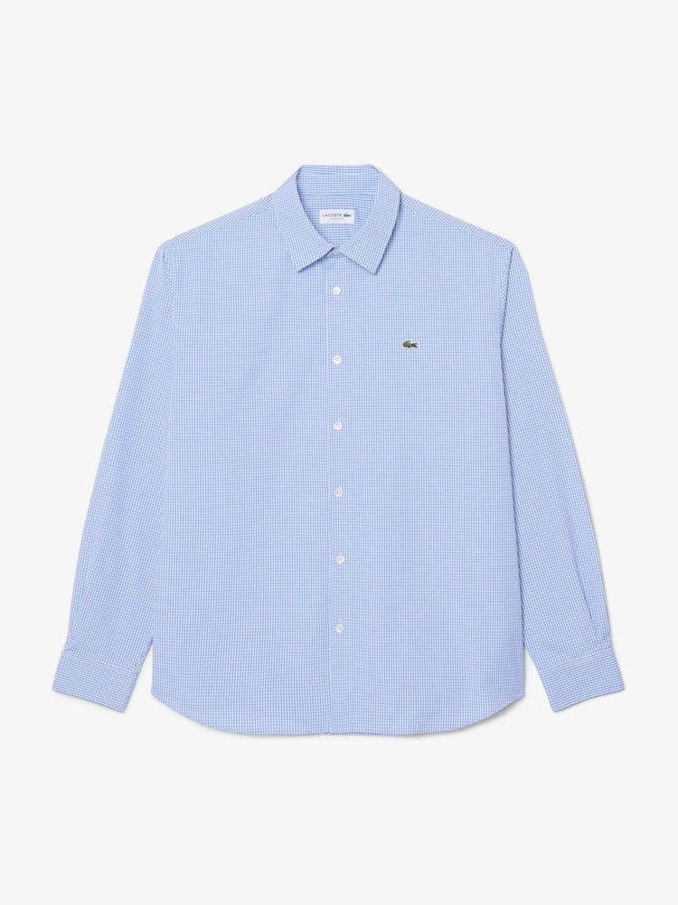 Albastru deschis - Cămașă Lacoste în carouri cu croială clasică - Imaginea 1 din 4