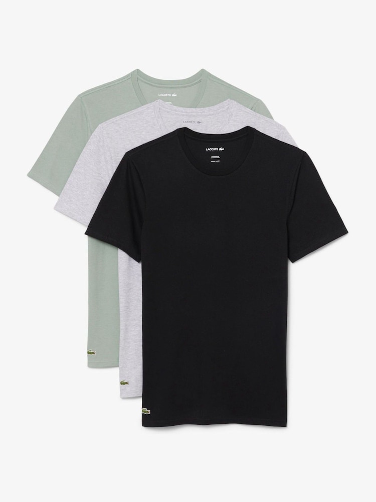 Lacoste Black Slim Fit Loungewear T-Shirt 3 Pack - Image 1 of 1 Lacoste Black Slim Fit Loungewear T-Shirt 3 Pack - Image 1 of 1