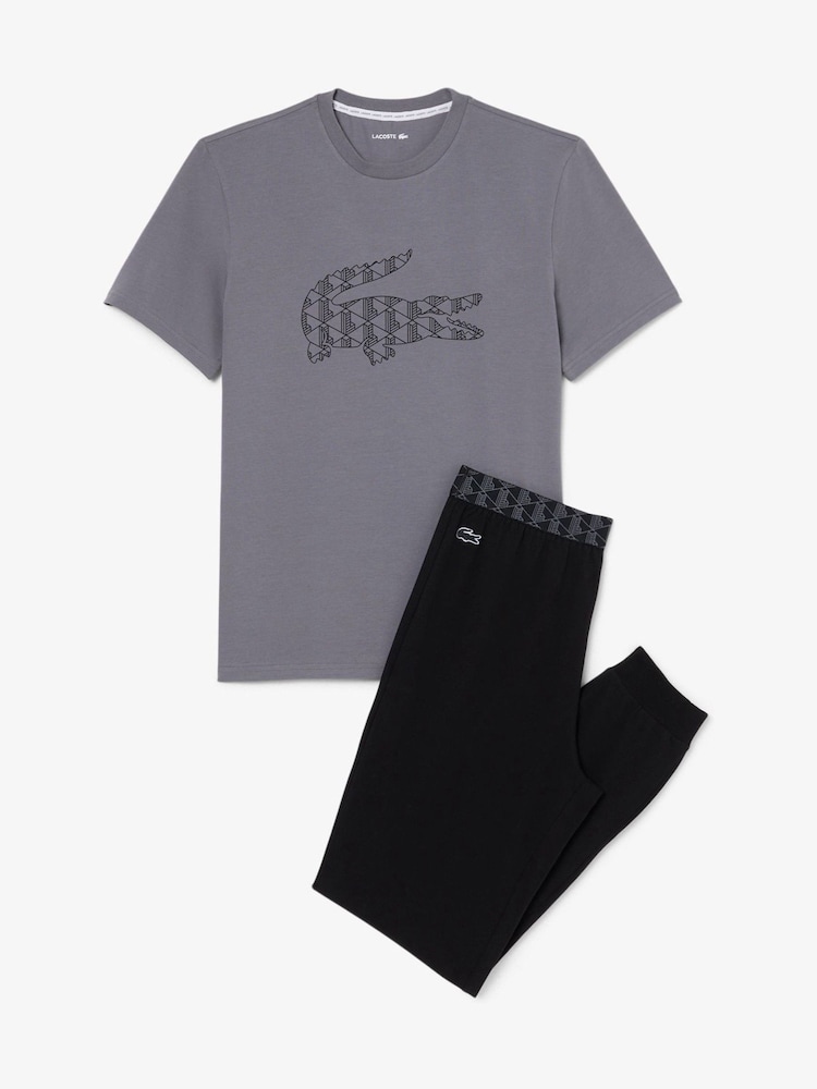 Lacoste Monogram Jersey Pyjamas Set - Imaginea 1 din 4