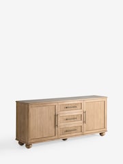 Mid Natural Bourton Solid Mango Wood Fluted Extra Large Sideboard - Image 10 of 10