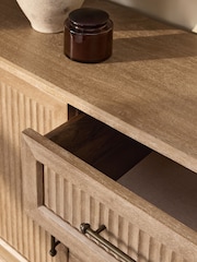 Mid Natural Bourton Solid Mango Wood Fluted Extra Large Sideboard - Image 5 of 10