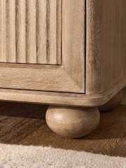 Mid Natural Bourton Solid Mango Wood Fluted Extra Large Sideboard - Image 6 of 10