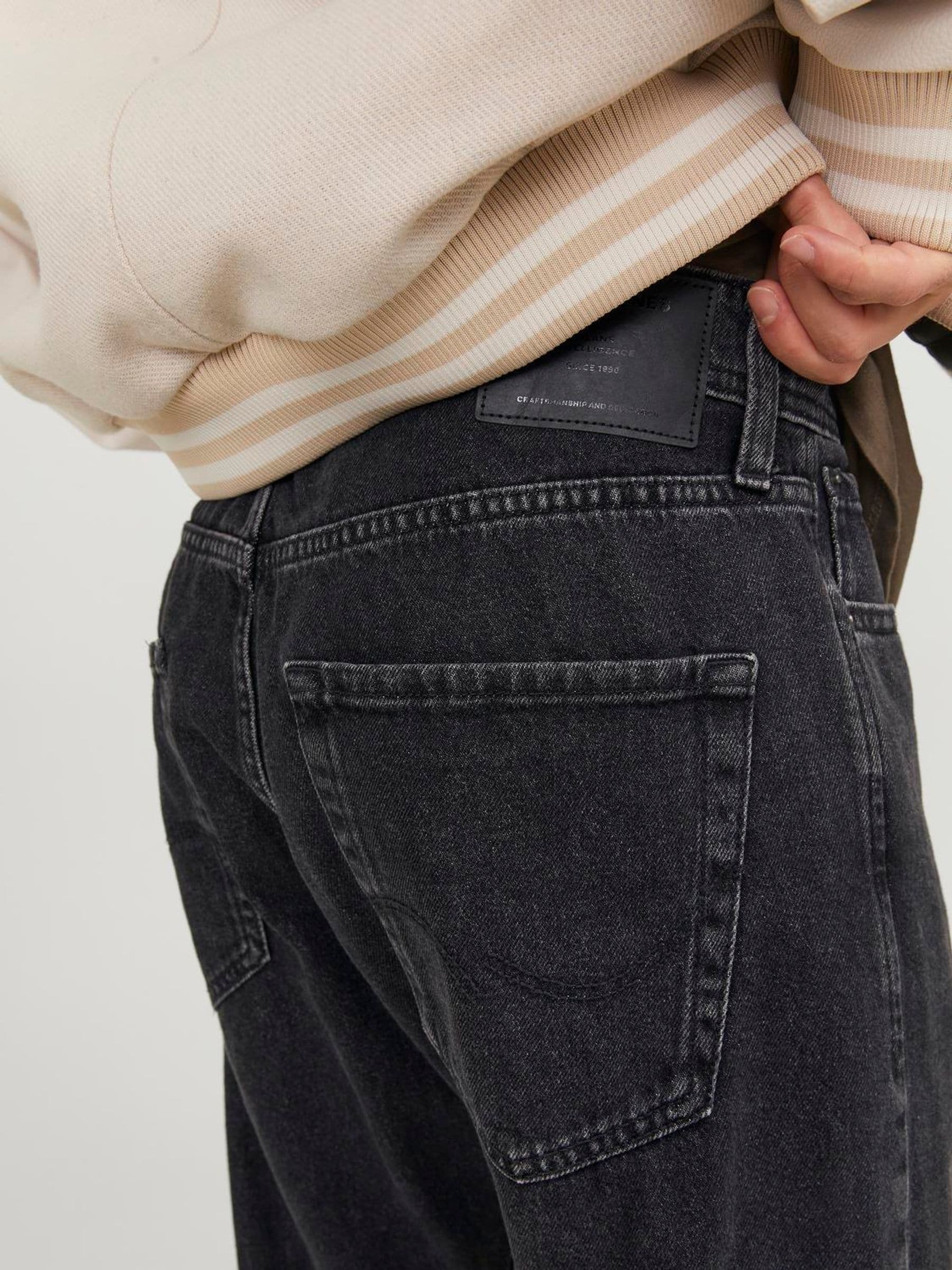 Buy JACK & JONES Black Wash Relaxed Fit Chris Jeans from Next India
