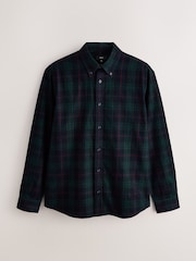 Dark Green Cord Tartan Check Long Sleeve Shirt - Image 5 of 7