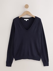 Neutral/Black Cotton Rich Soft Touch V-Neck Jumpers 3 Pack - Image 6 of 10
