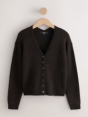 Light Blue/Chocolate Brown Long Sleeve V-Neck Rib Cardigan With Wool 2 Pack - Image 8 of 11