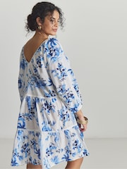 Figleaves Blue Lisbon Tiered Mini Beach Dress - Image 3 of 4