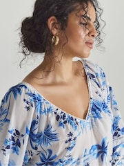 Figleaves Blue Lisbon Tiered Mini Beach Dress - Image 4 of 4