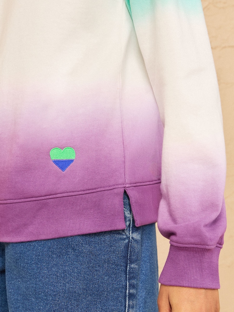 Love & Roses Multicolour Ombre Crew Neck Sweatshirt - Image 2 of 4 Love & Roses Multicolour Ombre Crew Neck Sweatshirt - Image 2 of 4