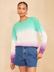 Love & Roses Multicolour Ombre Crew Neck Sweatshirt - Image 4 of 4
